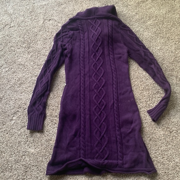 Purple Athleta Sweater Hooded Dress Size Medium - Picture 4 of 6